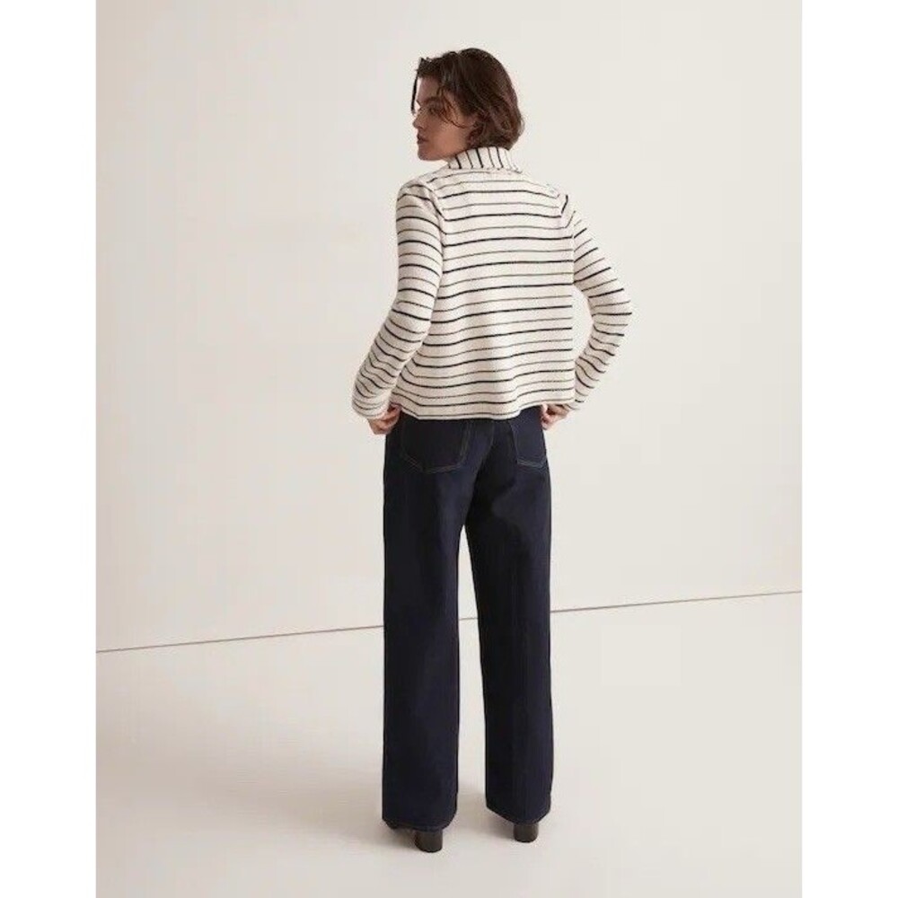 Womens Size M Madewell Striped Button Front Cardigan EUC - Picture 2 of 6